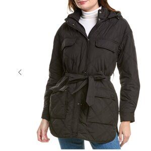 NEW HUNTER Belted Self Packable to backpack Quilted Jacket in black  1225 6m8